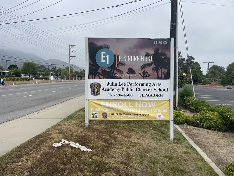 Roadside monument sign for Julia Lee Performing Arts Academy Public Charter School